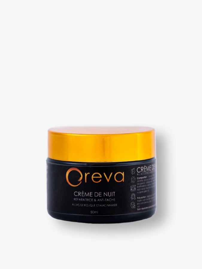 creme de nuit eclaircissante oreva cosmetics acide kojique niacinamide uai